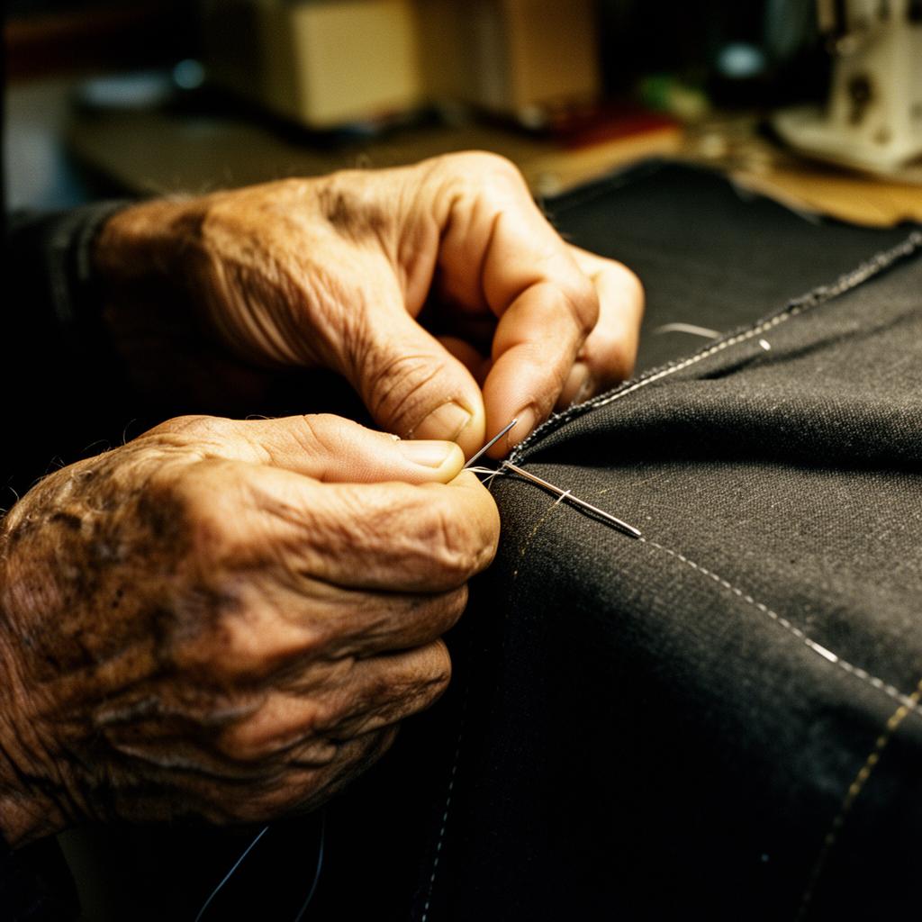 A maker's hands at work
